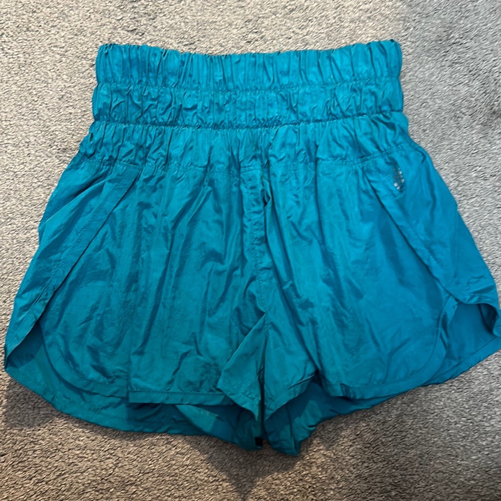 free people the way home shorts in a dark teal